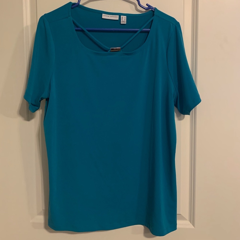 Susan Graver Short Sleeve with embellishment